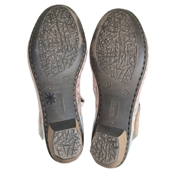 REIKER Rose / Silver Mary Jane Strap Low Heel Comfort Pump Court Shoe Size 37 - Picture 8 of 12